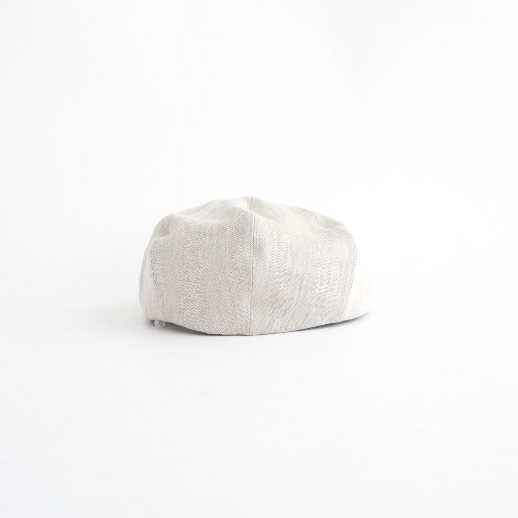LINEN HERRINGBONE PEAKED CAP #OATMEAL [261OJ-HT02]