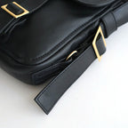 FLAP SHOULDER BAG S #BLACK [BG-31-COW-5]