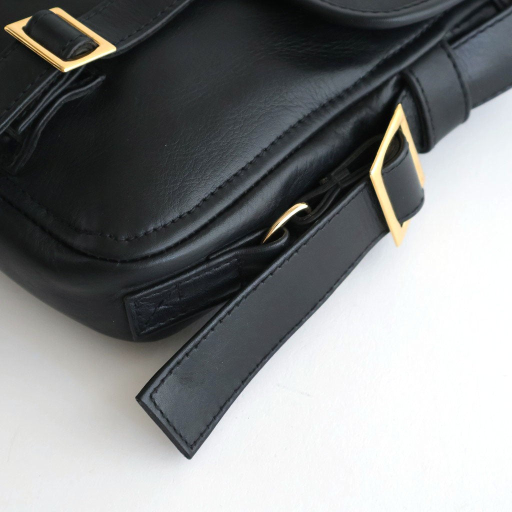 FLAP SHOULDER BAG S #BLACK [BG-31-COW-5]