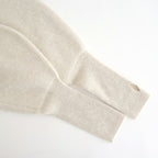 CASHMERE FOX FINGERHOLE BOAT NECK #IVORY [BN-25FL-041]