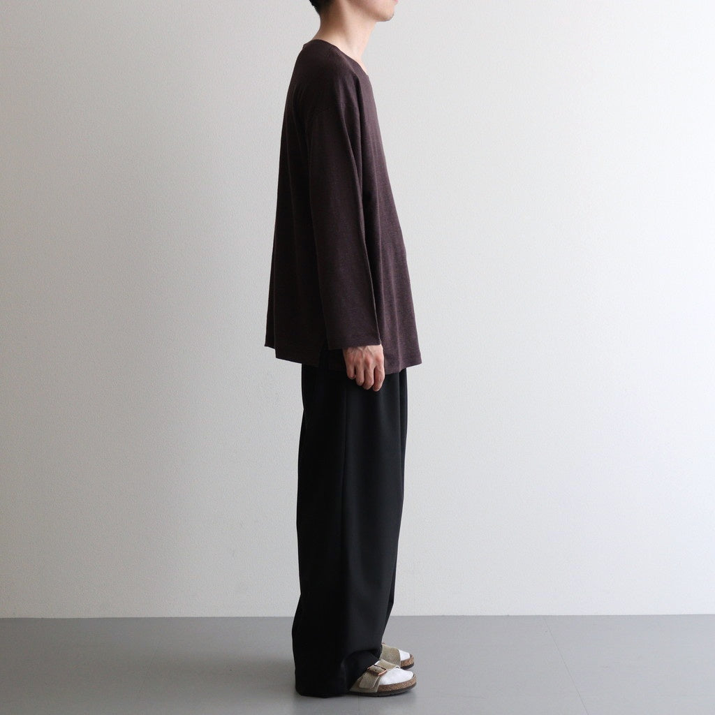 TRIPLE PLEATED EASY TROUSERS #BLACK [A25B03PT01C]