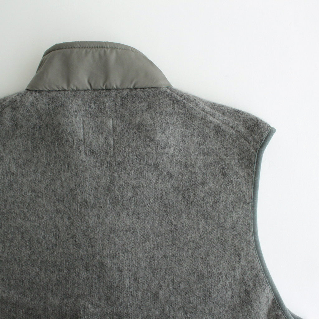 Zip-Up Mohair Vest #Heather Gray [S24FN030]