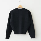 GRASSY LACE CREW NECK CARDIGAN #BLACK [BN-26SL-029]