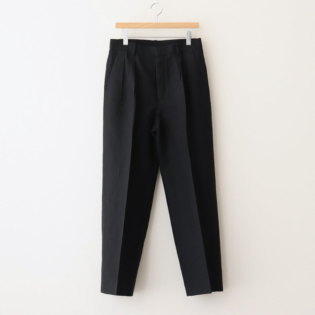 W/Li 2tuck Wide Tapered Trousers #BLACK [NEP-SS2503M]