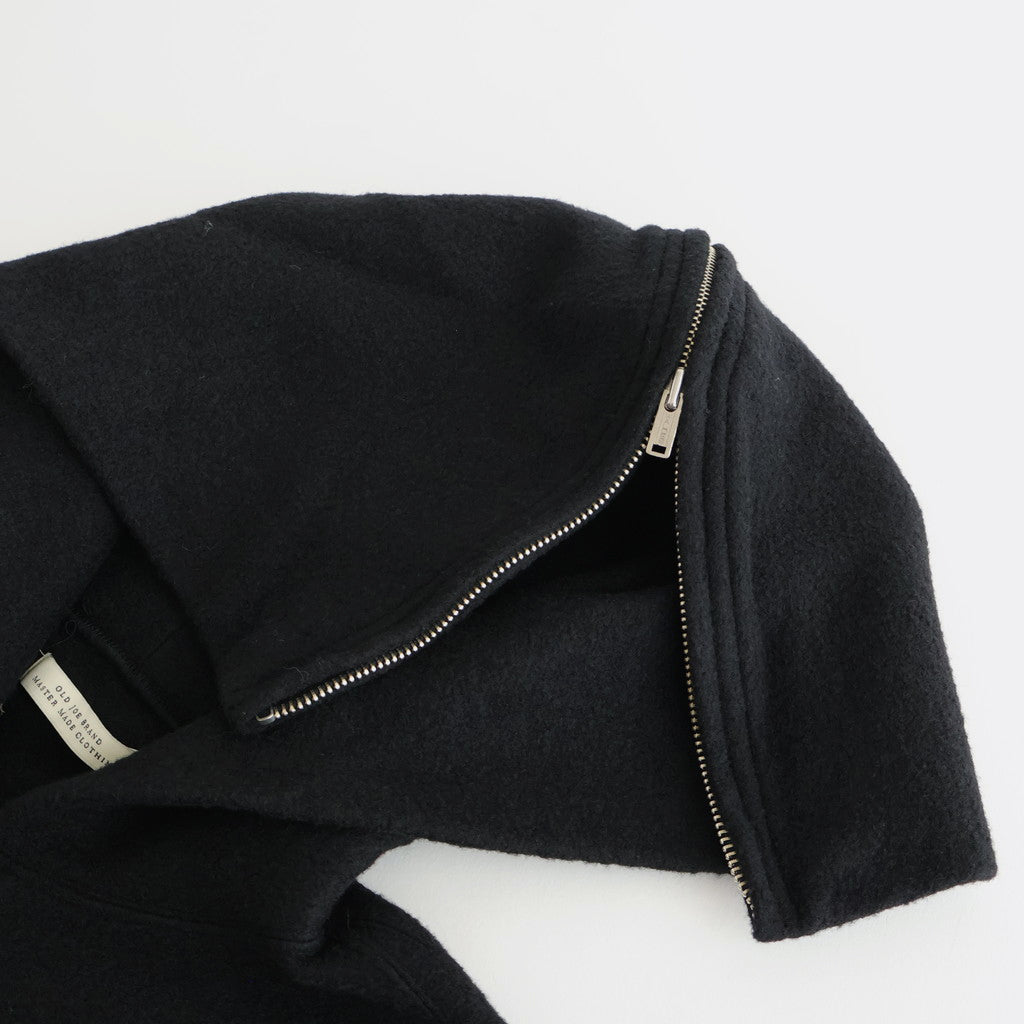 ZIP-FRONT ATHLETIC HOODIE #ONYX [252OJ-CT06]