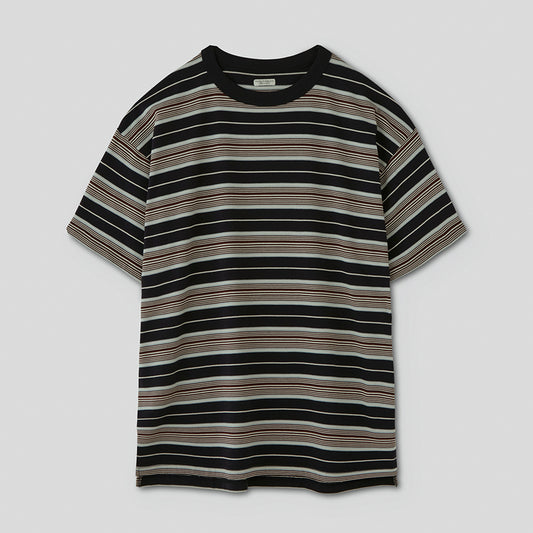 BORDER SS TOP #NAVY×BROWN [PMAR-CS02]