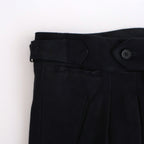 DOUBLE-PLEATED SMARTY TROUSER #ONYX [252OJ-PT08]