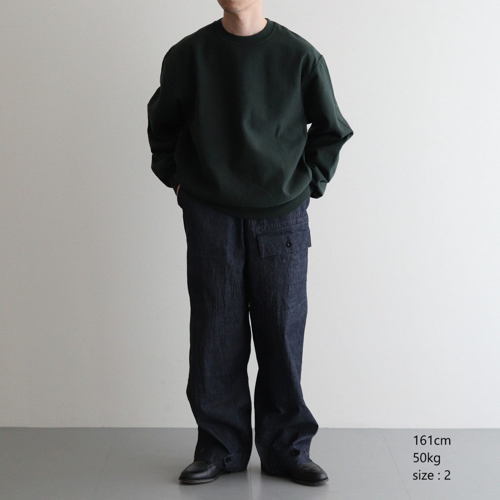 Thin-Sweat Crew-Neck P/O #DarkGreen [bROOTS25S22]