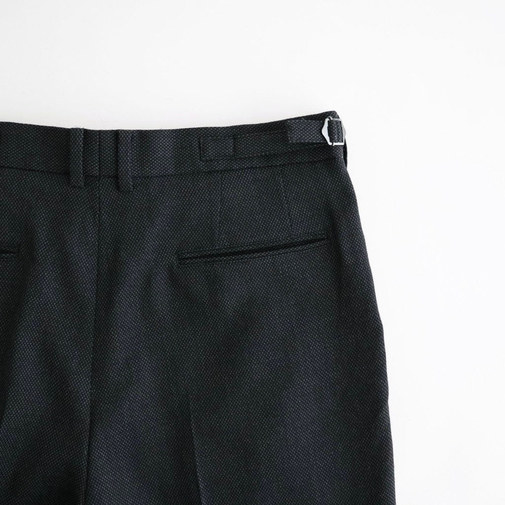 SINGLE PLEAT WIDE TROUSERS #GRAY BIRD’S-EYE [M26C10PT02C]
