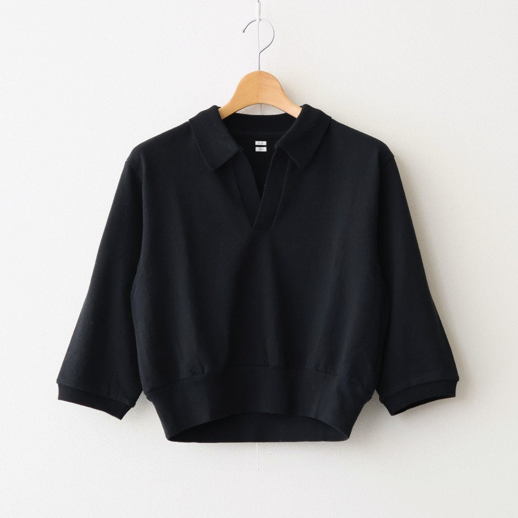 Co/Silk Nep Skipper Cropped Sleeve #Black [BHS26S029]