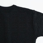 GRASSY LACE CREW NECK CARDIGAN #BLACK [BN-26SL-029]