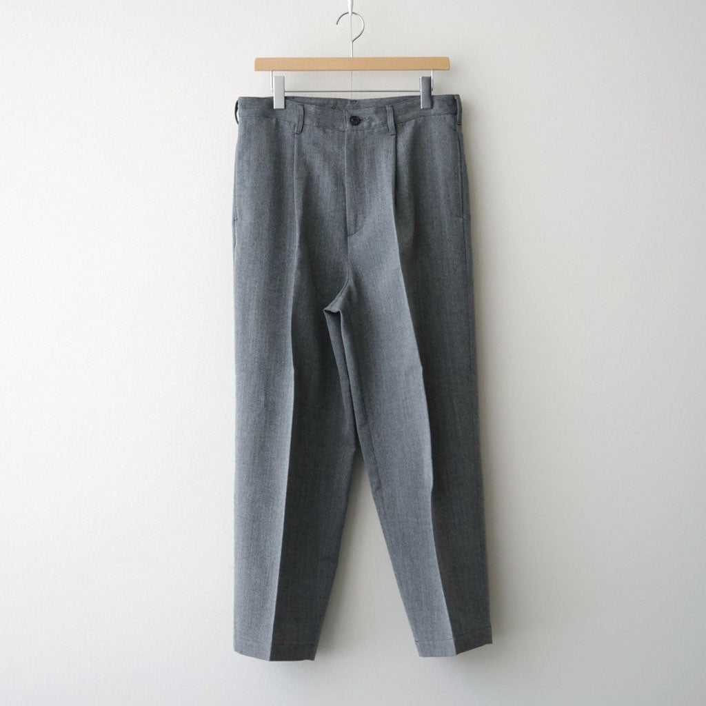 TWEED WOOL ONE TUCK TROUSERS #GRAY [BN-26FM-023]