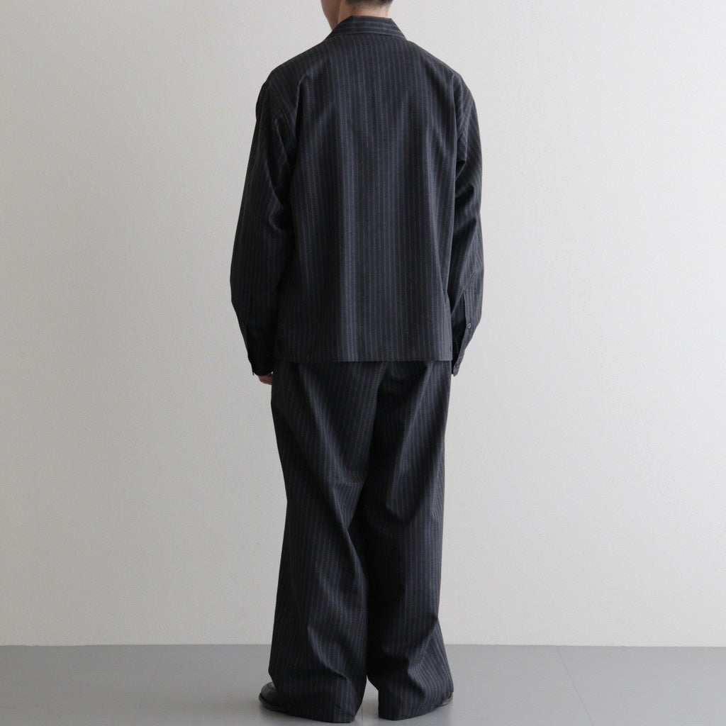 WIDE CYLINDER FIT EASY PANTS #GRAY STRIPE [M26A11PT01C]