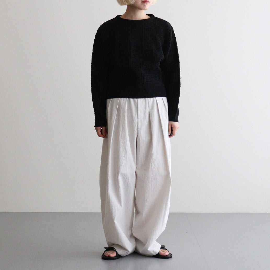 GRASSY LACE CREW NECK #BLACK [BN-26SL-028]
