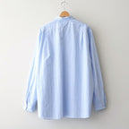 Regular Collar Stripe Wind Shirt #Sax [S26SG086]