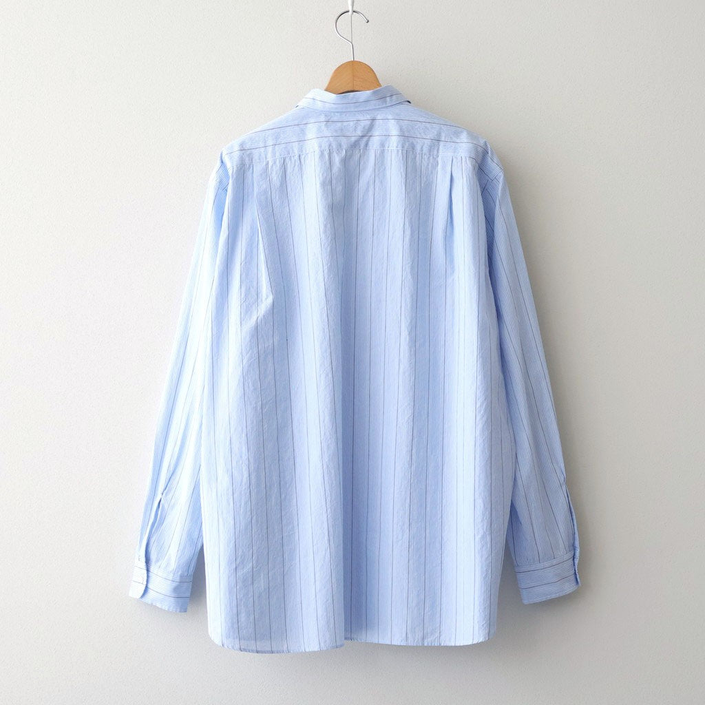 Regular Collar Stripe Wind Shirt #Sax [S26SG086]