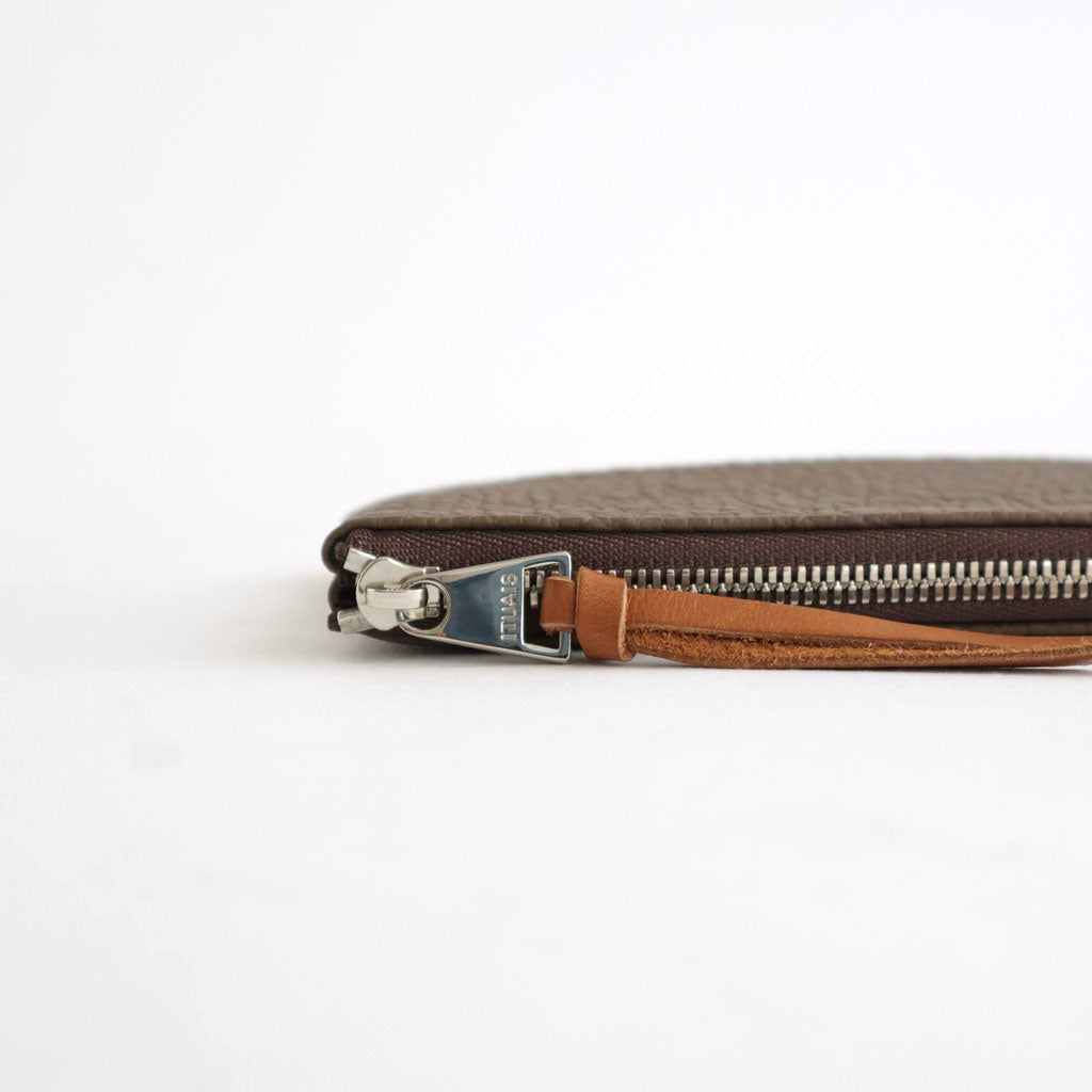 qualquer coisa pouch mini - taurillon #brown×dark brown