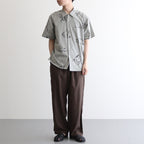 ORIGINAL PRINTED OPEN COLLAR SHIRTS (Animal Drawing) Short-sleeve #CELADONN [251OJ-SH22]