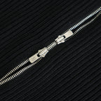 SOLID WOOL RIB POLO ZIP UP CARDIGAN #BLACK [BN-25FM-044]