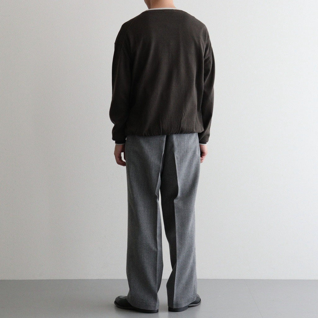 TWEED WOOL ONE TUCK TROUSERS #GRAY [BN-26FM-023]