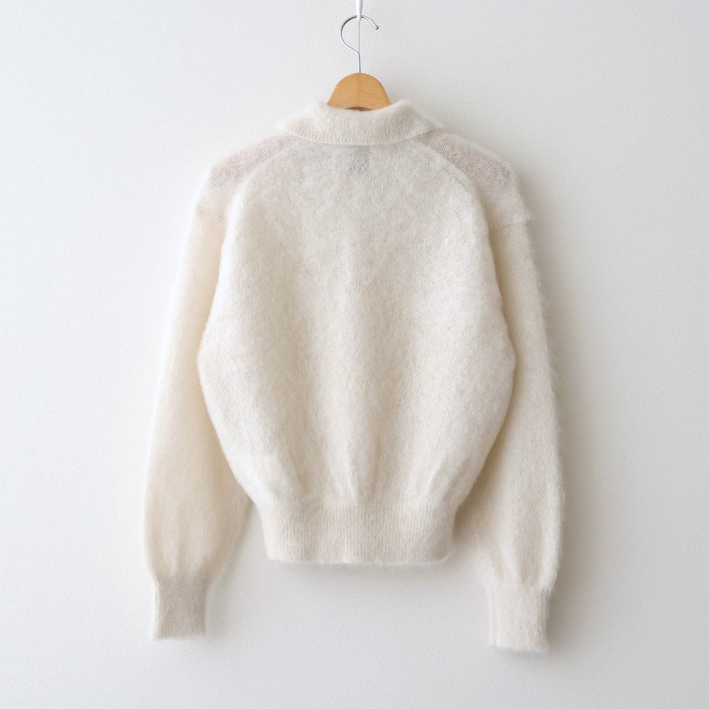 PURE MOHAIR SHAGGY POLO #IVORY [BN-25FL-053]