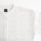 GRASSY LACE CREW NECK CARDIGAN #WHITE [BN-26SL-029]