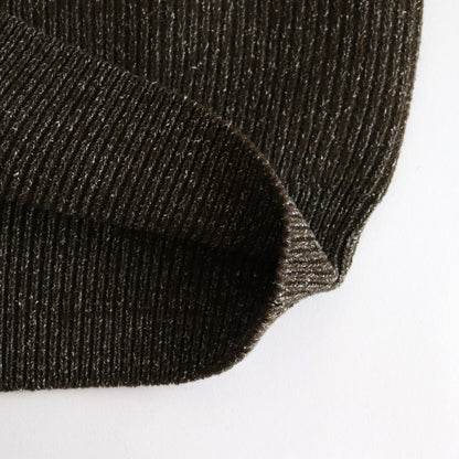 SILK NEP WOOL MOCK-NECK SWEATER #OLIVE STONE [242OJ-KN04]