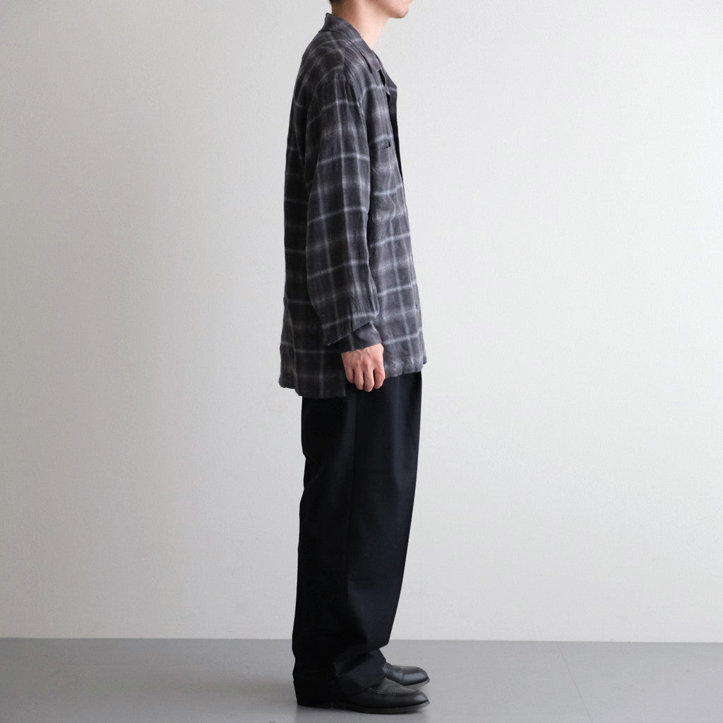 DOUBLE PLEATED WIDE TROUSERS #BLACK [A25C15PT02C]