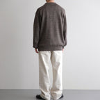 WASHED HIGH COUNT LINEN POLO #BROWN [BN-26SM-022]