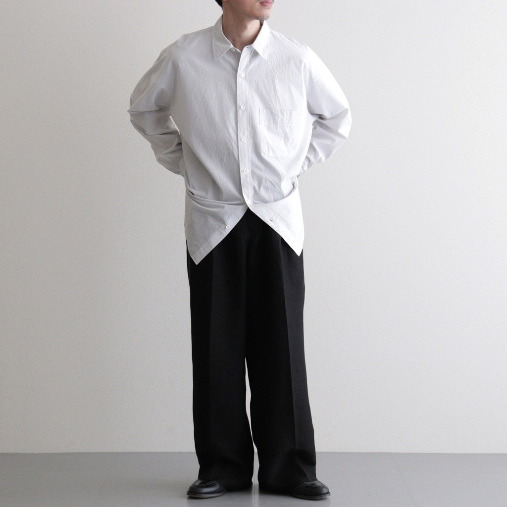 Ramie Tencel 2tuck Wide Tapered Trousers #Black [NEP-SS2604]