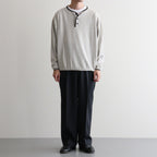 DOUBLE PLEATED SEMI EASY TROUSERS #CHARCOAL [A26C07PT02C]