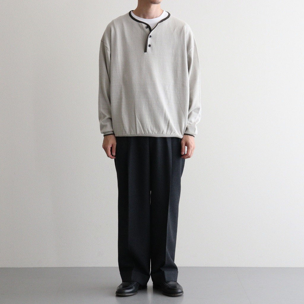 DOUBLE PLEATED SEMI EASY TROUSERS #CHARCOAL [A26C07PT02C]