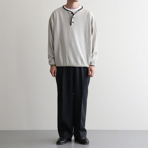 DOUBLE PLEATED SEMI EASY TROUSERS #CHARCOAL [A26C07PT02C]