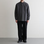 CLASSIC FIT DOUBLE PLEATED TROUSERS #BLACK [A25A05PT01C]