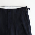 TWO TUCK MILITARY TROUSERS #NAVY STRIPE [M25C07PT01C]