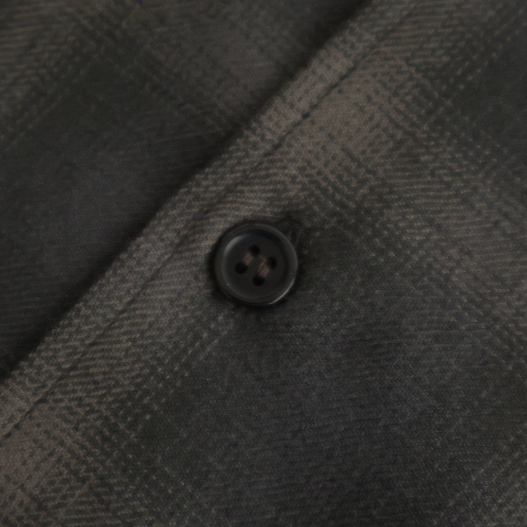 DOUBLE POCKET OPEN COLLAR L/S SHIRT #GRAY CHECK [M25C22SH02C]