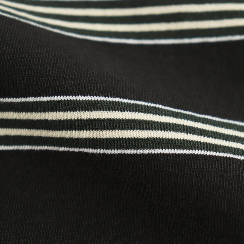 BORDER LONG SLEEVE TOP #GRAPHITExYELLOW [PMAT-CL02]