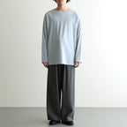 Wool Cupro Easy Wide Trousers #Khaki Gray [NEP-SS2606]