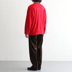 MIXED-WALE CORDUROY NOTUCK SLACKS #BROWN [26W-BIS-PT15]