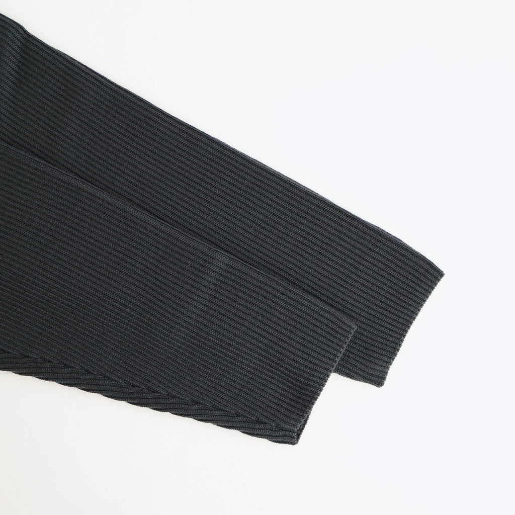 SOLID WOOL RIB CREW NECK #CHARCOAL BLUE [BN-25FM-042]