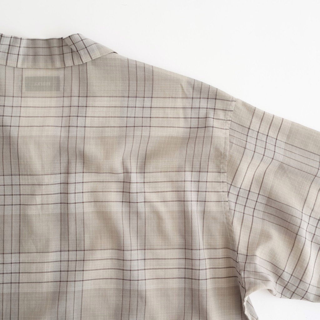 OPEN COLLAR S/S SHIRT #SAGE CHECK [M26A18SH02B]