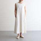 Cotton Jersey Sleeveless Flared Dress #Ivory [N25SF060]