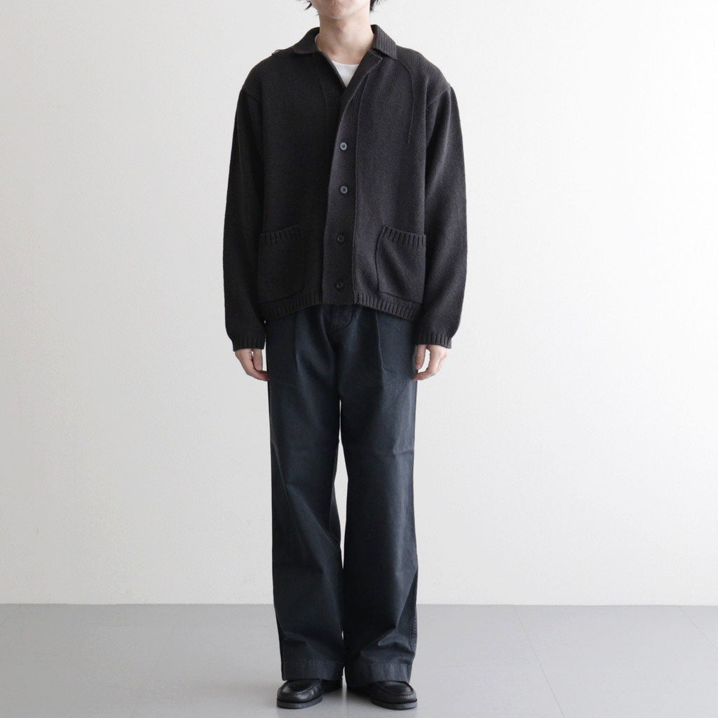 Cotton Fancy Yarn Crochet Collar Knit Jacket #Charcoal [NEP-SS2628]