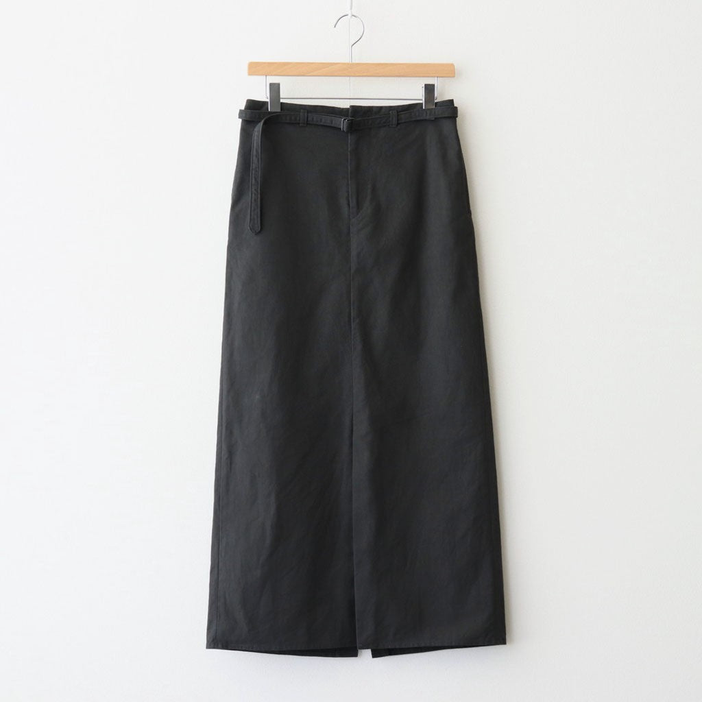 Cotton Serge Belted Skirt #InkBlack [BHSW25F7]