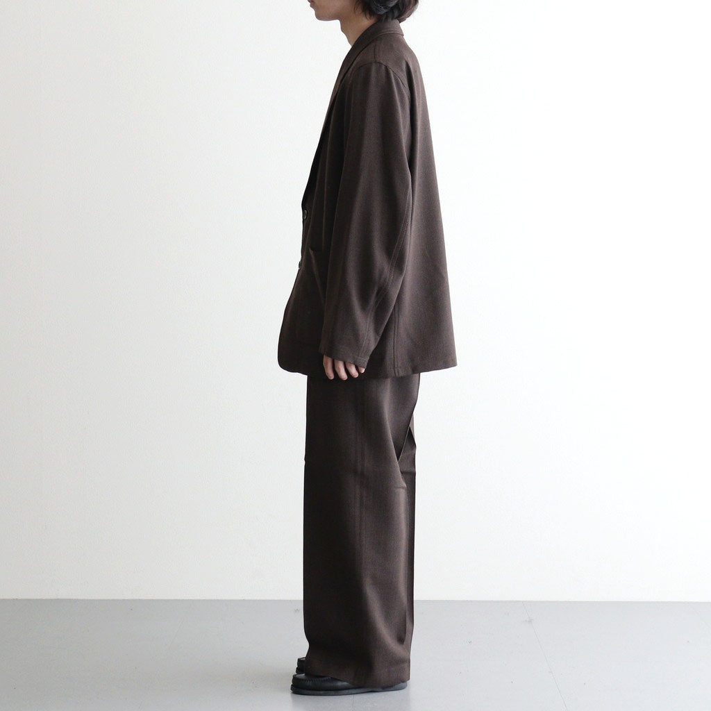 SINGLE PLEAT WIDE TROUSERS #BROWN BIRD’S-EYE [M26C10PT02C]