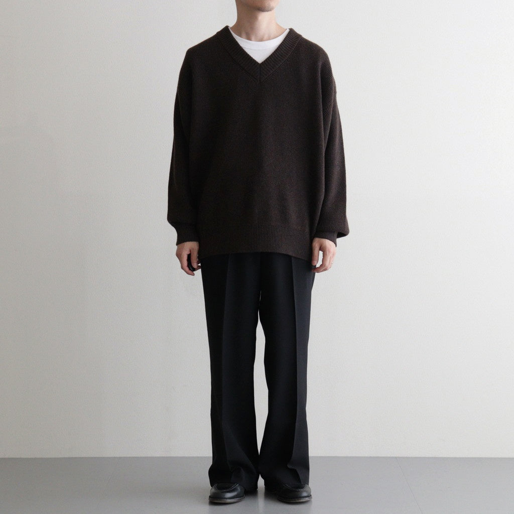 Yak Washi V-neck #Brown×Navy [NEP-AW2518UNI]