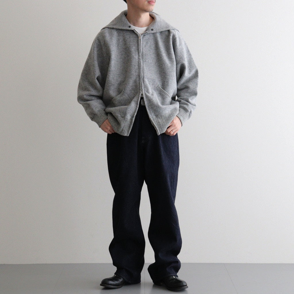 ZIP-FRONT ATHLETIC HOODIE #PEWTER [252OJ-CT06]