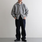 ZIP-FRONT ATHLETIC HOODIE #PEWTER [252OJ-CT06]