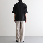 OPEN COLLAR S/S SHIRT #BLACK [M26A16SH01B]