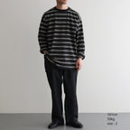 BORDER LONG SLEEVE TOP #GRAPHITExYELLOW [PMAT-CL02]